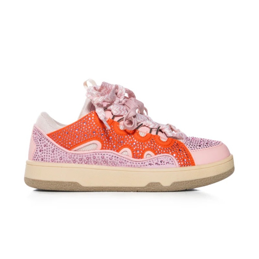 Callie Lives Stasia AZALEA WANG Pink Cinnamon Sweet Sneaker 7.5 8 8.5 9 10 11 - Picture 4 of 5